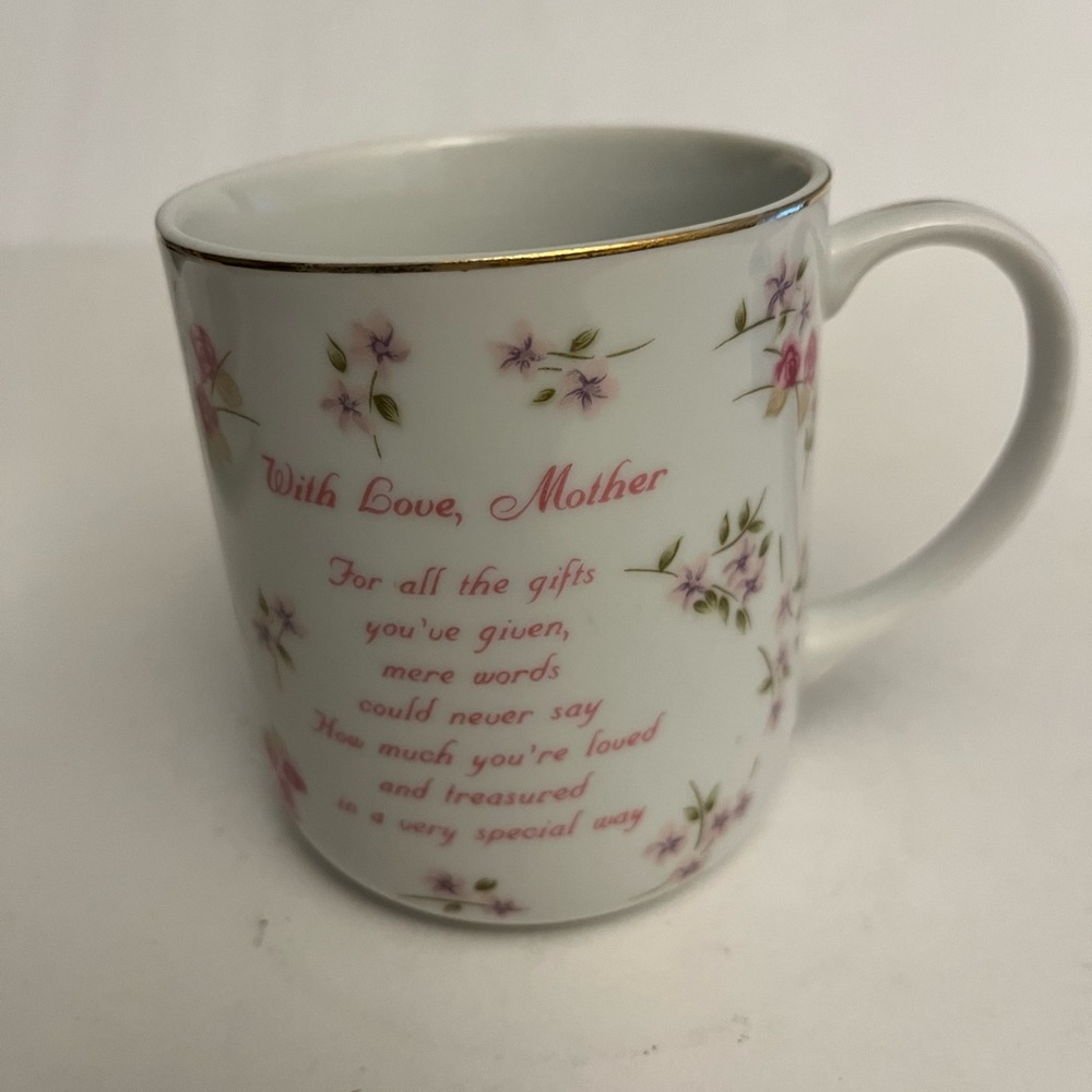 Mother's Mug - With Love, Mother Poem - Fine Porcelain - Russ Berrie & Co.